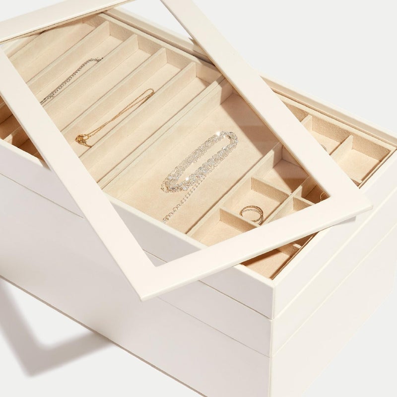 Wolf Designs WOLF VAULT Tray Ring Insert, Beige - Includes 28 Ring Rolls - Stackable - Anti-Tarnish LusterLoc Lining - Prevents Jewelry Discoloration + Tarnishing - Image 5