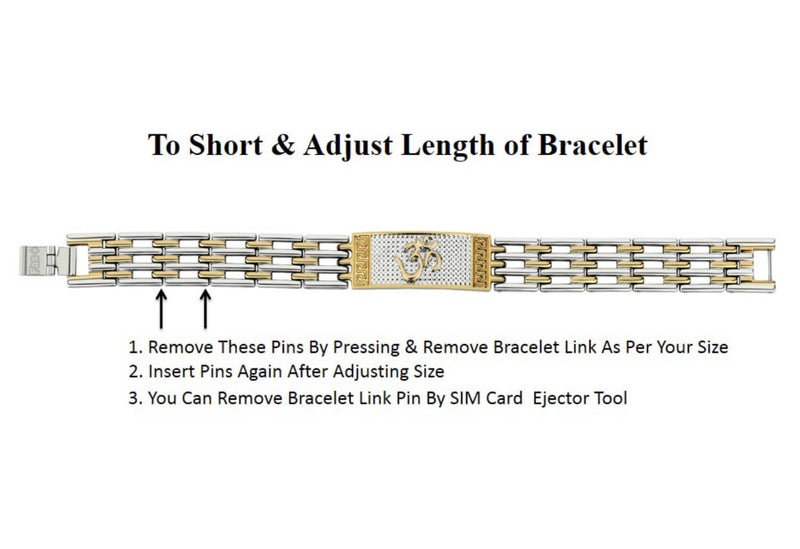 fas + سوار كادا للرجال والأولاد بتصميم فضي ذهبي متعدد الألوان مع تشطيب مطلي عالي المتانة لرمز اللورد شيف أوم للطاقة الإيجابية - Image 2