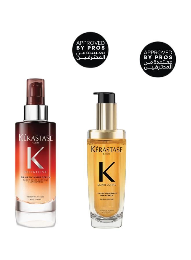 KERASTASE إليكسير ألتيم ونيوتريتف 8 ساعات سحر سيروم الليل ديو - Image 1