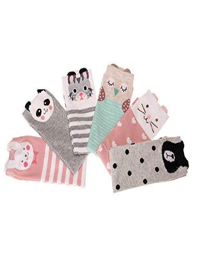 جوارب قطنية للأطفال من V3E | بنات وأولاد، جوارب كرتونية لطيفة بنمط حيوانات، جوارب كلب وقط (متعددة الألوان، عبوة من 06) - (5-5 سنوات)