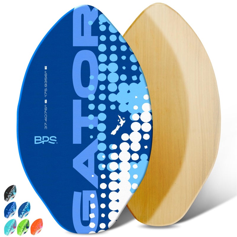 BPS Gator 30 Skim Board Epoxy Coated Wood Skimboard with Traction Pad No Wax Needed Skimboard for Kids and Adults Dark Blue - Image 2