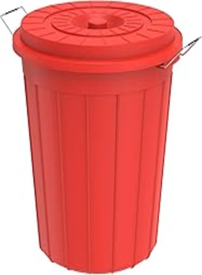 Cosmoplast IFHHDR225RD Plastic Multipurpose Round Drum With Lid, 100 Liters - Red
