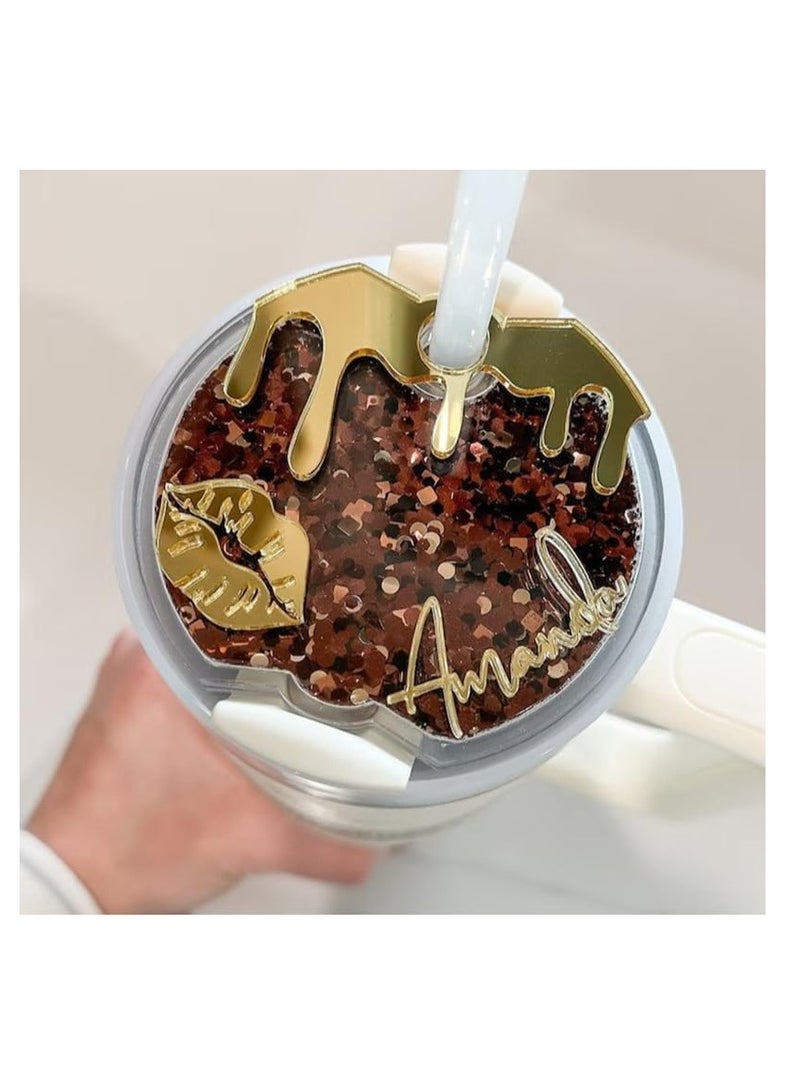 KASTWAVE Silicone Resin Molds, Used for Create Art, Epoxy Resin Molds for Cute Flower Bear Round Name Plate Lid Toppers for Pink Purple Tumbler Water Bottle Quencher Flask, DIY Art Craft Cup Mats - Image 2