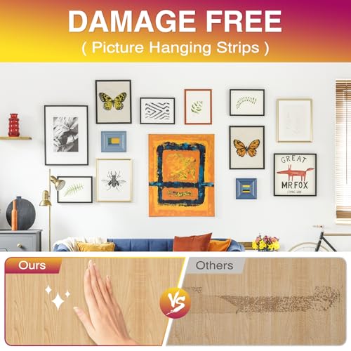 Summerbrite Picture Hanging Strips Heavy Duty XL 20 Pairs/40Strips, Damage Free Hanging Picture Hangers, Removable Adhesive Hook and Loop Wall Strips, Frame Stickers No Nails for Home Decor Wall Posters - Image 5