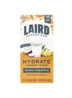 Laird Superfood Laird Superfood, Hydrate Coconut Water, Electrolyte Drink Mix, Mango Pineapple, 10 Single Serve Packs, 0.3 oz (9 g) Each  - Image 1