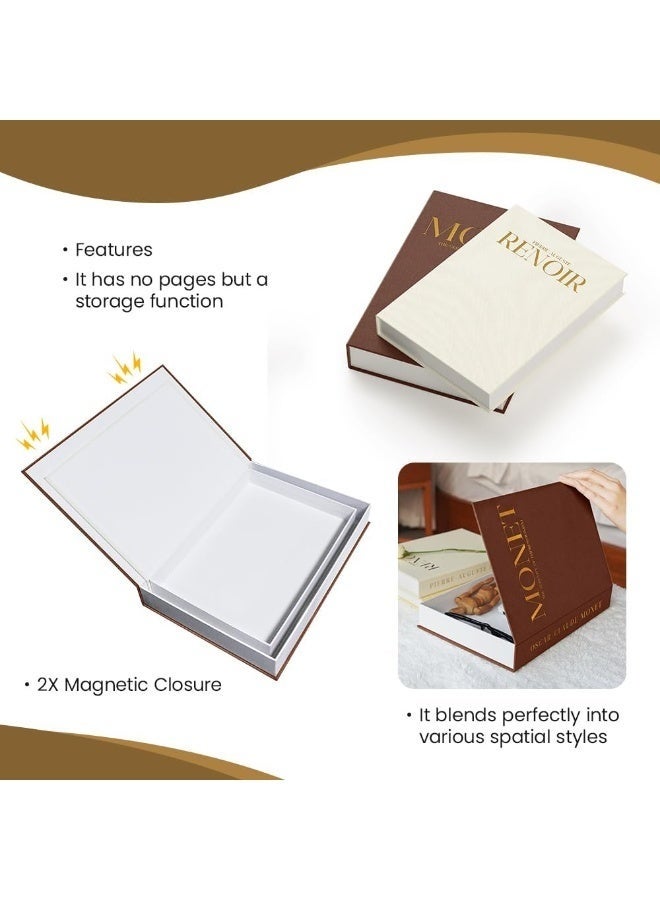 Arabest Aesthetic Decorative Books, Set of 2 Linen Fake/Faux Books Enhance Your Coffee Table, Living Room, Bookshelf, Bedside Table or Mantle, Stackable Modern Home Decor, Photo Storage and as a Keepsake Box - Image 5