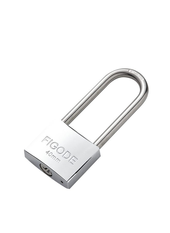 FIGODE® Lock, Marine Grade Rustproof Padlock with Stainless Steel Shackle and Chrome Plated Brass Body, Outdoor Padlock Weatherproof, Keyed Different, 2.3 in. Long Shackle, 1 Pack - Image 2