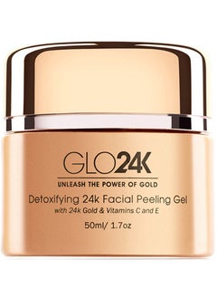 GLO24K UNLEASH THE POWER OF GOLD GLO24K Facial Peeling Gel with 24k Gold and Vitamins C,E. For optimal Exfoliation and Microdermabrasion. Restore and Revive your Skin.  - Image 1