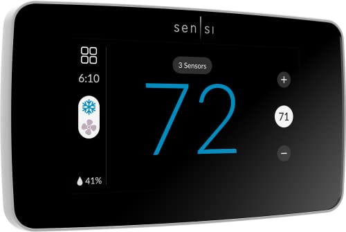 Emerson Sensi Touch 2 Smart Thermostat with Touchscreen Color Display, 100 Years of Expertise, Programmable, Wi-Fi, Data Privacy, Easy DIY, Works with Alexa, Energy Star Certified, ST76W, C-Wire Required - Image 1