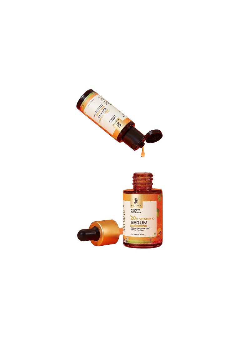 PILGRIM Pilgrim Australian 20% Vitamin C Serum (freshly made) for glowing skin with Kakadu Plum and Lime Pearl Non-irritating 99% Vitamin C Powder (EAA) + Liquid Serum solution For women and men  25 ml - Image 3