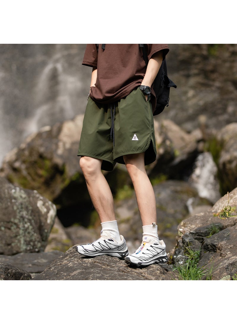 Generic Mens Bermuda Shorts Arc Hem Split Summer Workwear Grey  - Image 5
