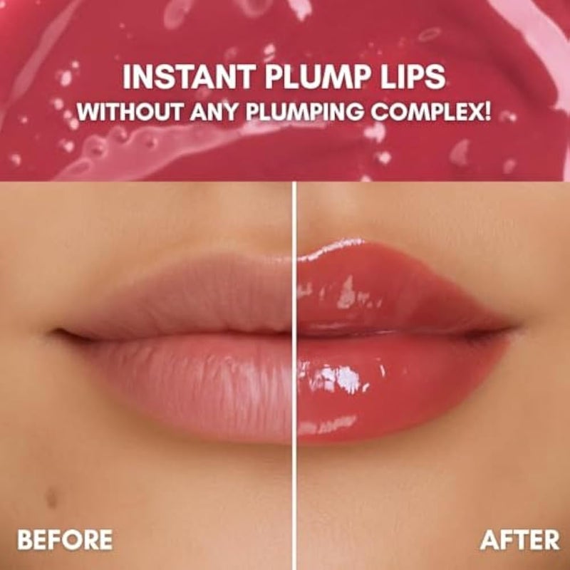 Lip Gloss,Tinted Lip Oil Long Lasting Non-sticky Shiny Lip Plumping Lip,Hydrating Moisturizing Lip Glow Oil for Looking Lips,Smooth Glossy Lip Plumper Gloss for Women (203) - Image 5