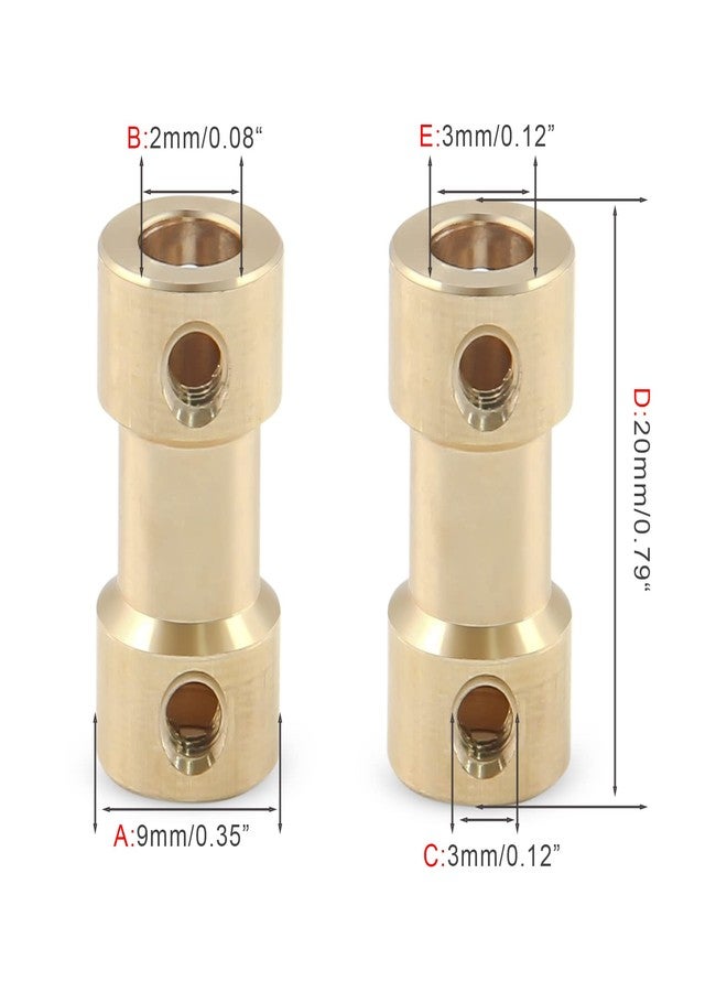 Cionyce 4 PCS Flexible Shaft Coupler 2-3mm Motor Transmission Brass Couplers for RC Airplane,Boat,Robot with Screws - Image 3
