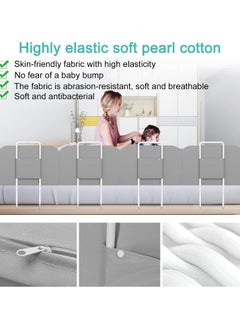 CityRiya-Long Toddler Bed Rails for Crib, Bed Rail Guard for Toddlers, Baby Crib Guard Bumper, Kids Adjustable Fall Protection Guardrails, Safety Bed Fence Protector Rail, Kids Safe Bed Side Rail for Queen, King Beds (0.5M)  - Image 3