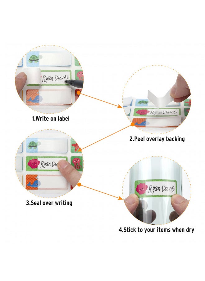 Coowayze Waterproof Baby Bottle Labels for Daycare Supplies Self-laminating, Dishwasher Safe, 108 PCS Toddler Daycare Labels, School Name Labels Stickers for Kids Stuff, Kids Name Tags for Plastic Water Bottle  - Image 2