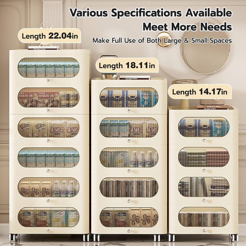 uliance uliance Organizer for ClothesModular Kitchen Storage RackWardrobe for ClothShelf for Books and ToysSpace Saving Closet for BedroomLiving RoomStackable Cabinet  - Image 4