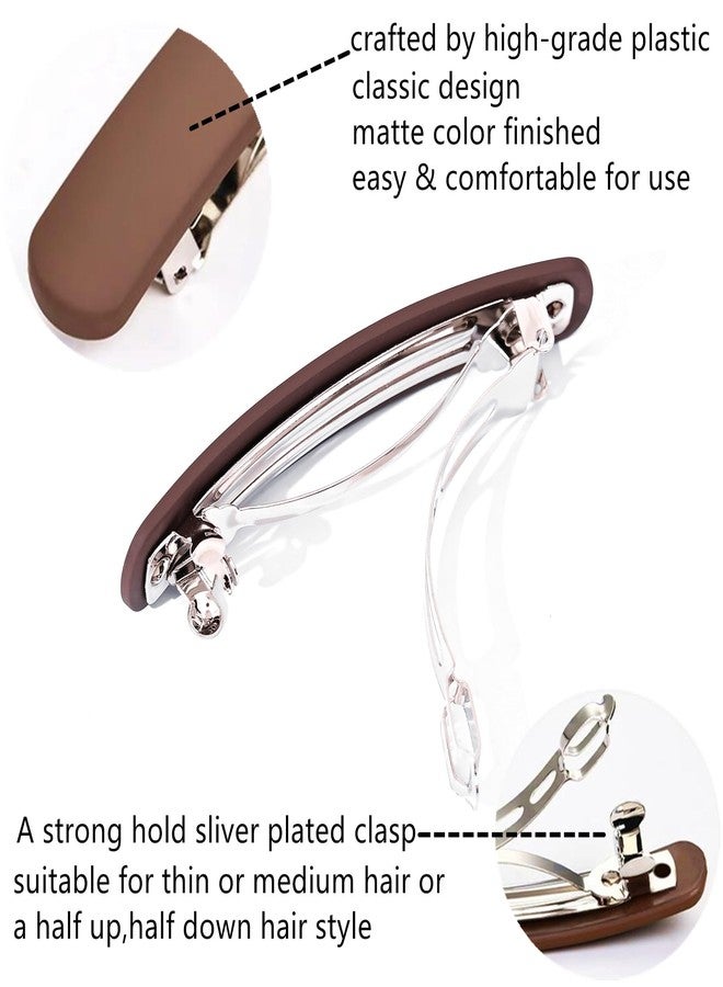Fsmiling Hair Barrettes for Women French Hair Barrette Clip Medium Matte Hair Clips Barrette No Slip Hair Accessories 4-Pack - Image 3