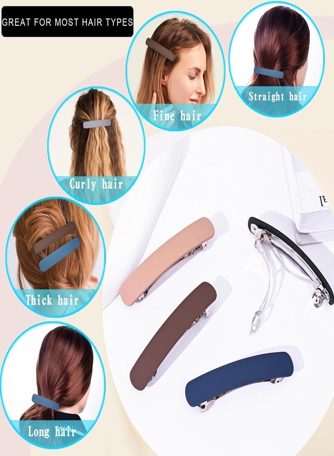 Fsmiling Hair Barrettes for Women French Hair Barrette Clip Medium Matte Hair Clips Barrette No Slip Hair Accessories 4-Pack - Image 5