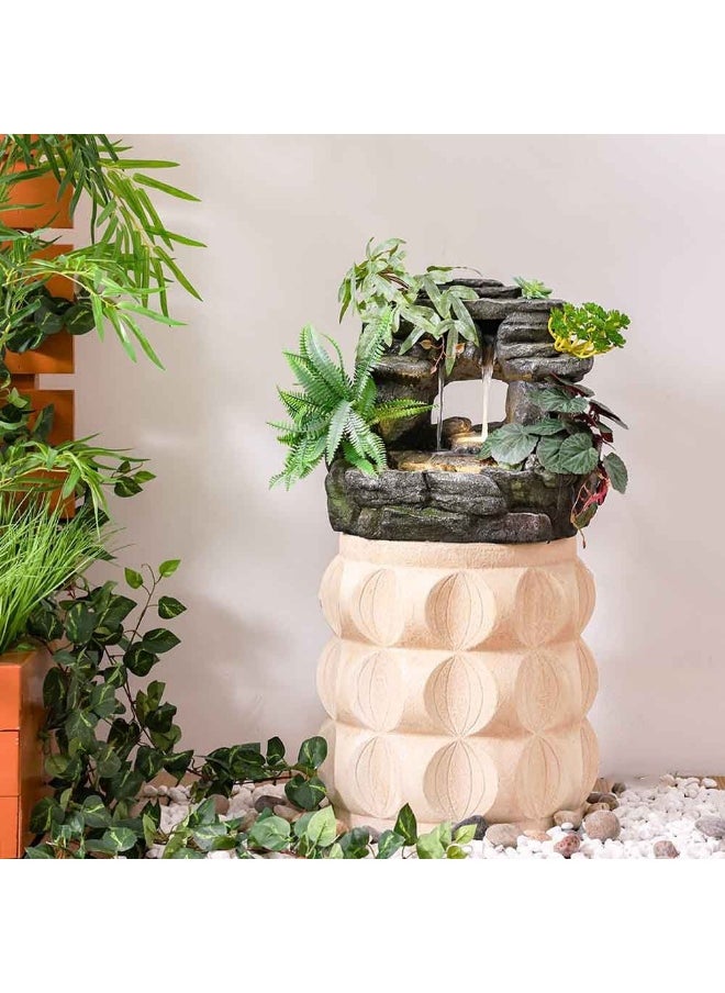 DANUBE HOME Rivera Fountain Made of Polyresin Natural Flowing Water Meditation Modern Design Zen Water Falls Decor For Home Office | Decorative Outdoor Fountain Floor Standing Design Outdoor Decor For Garden Patio Backyard  - Image 4