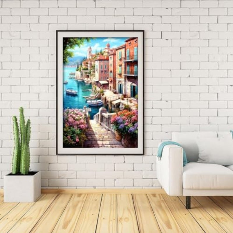 Diamond Painting Kits for Adults for Beginners- 12x16 inch Coastal City DIY 5D Diamond Art Kits, Full Drill Diamond Dots Paintings with Diamonds Gem Arts Crafts for Home Wall Decor, Gifts - Image 3