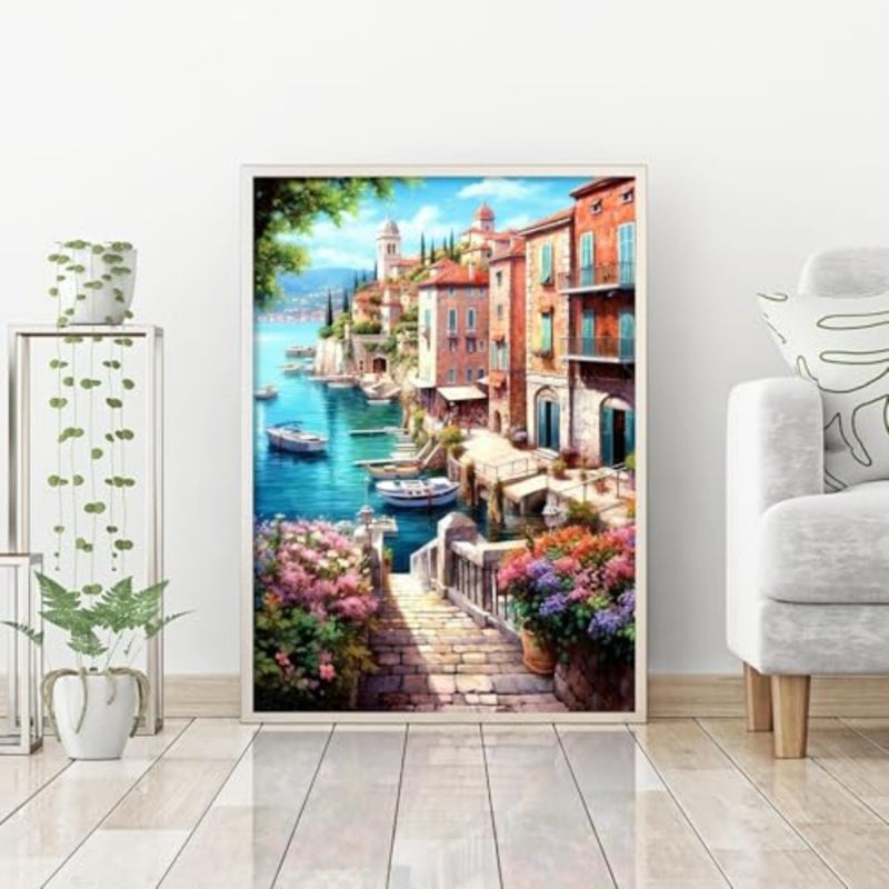 Diamond Painting Kits for Adults for Beginners- 12x16 inch Coastal City DIY 5D Diamond Art Kits, Full Drill Diamond Dots Paintings with Diamonds Gem Arts Crafts for Home Wall Decor, Gifts - Image 4