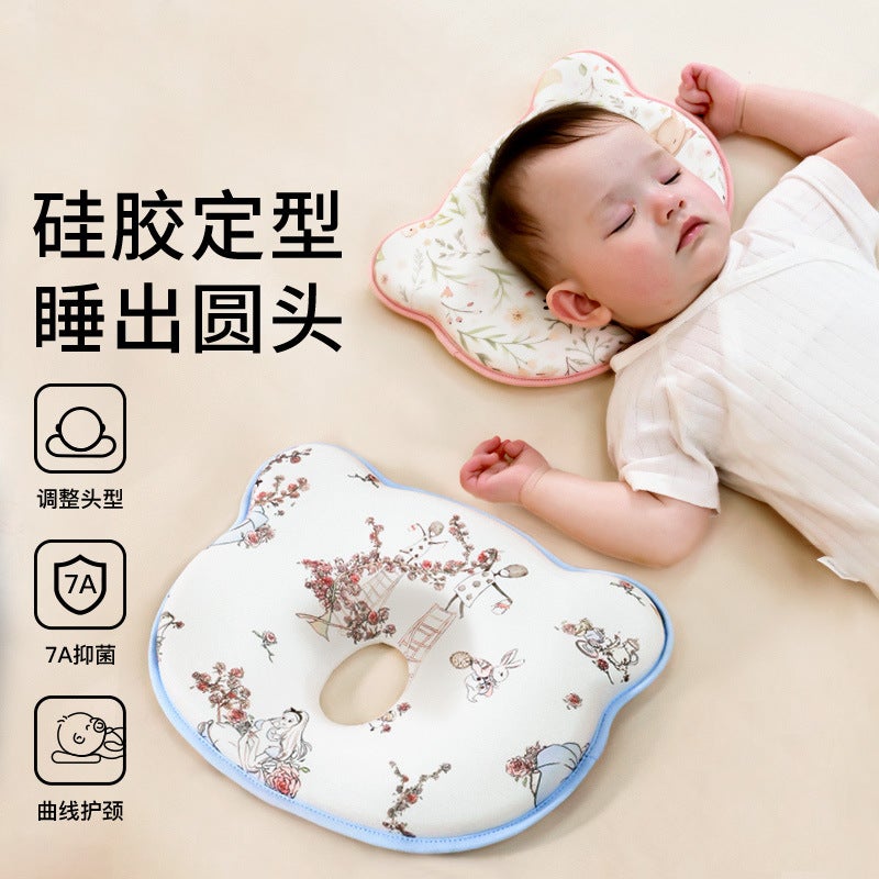 Memory Foam Baby Shaping Pillow – Oval Cartoon Design for Newborns 0-1 Years - Image 2