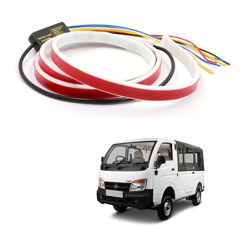 Asryd شريط LED فلو trunk/Dicky/Boot/ضوء الفرامل الخلفي إشارة الانعطاف 3 ألوان (120 سم) لسيارة تاتا ماجيك - Image 1