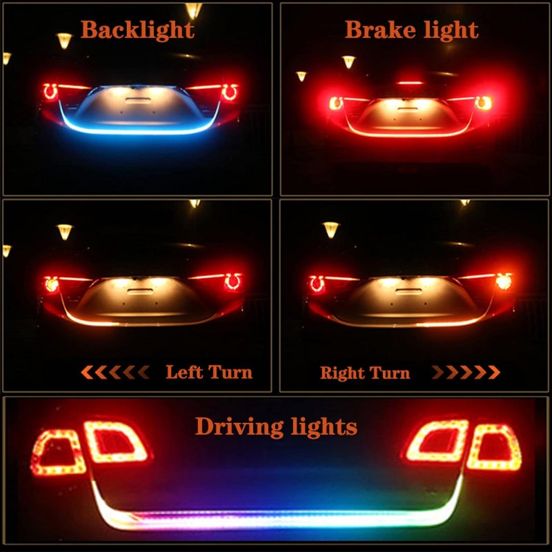 Asryd شريط LED فلو trunk/Dicky/Boot/ضوء الفرامل الخلفي إشارة الانعطاف 3 ألوان (120 سم) لسيارة تاتا ماجيك - Image 2