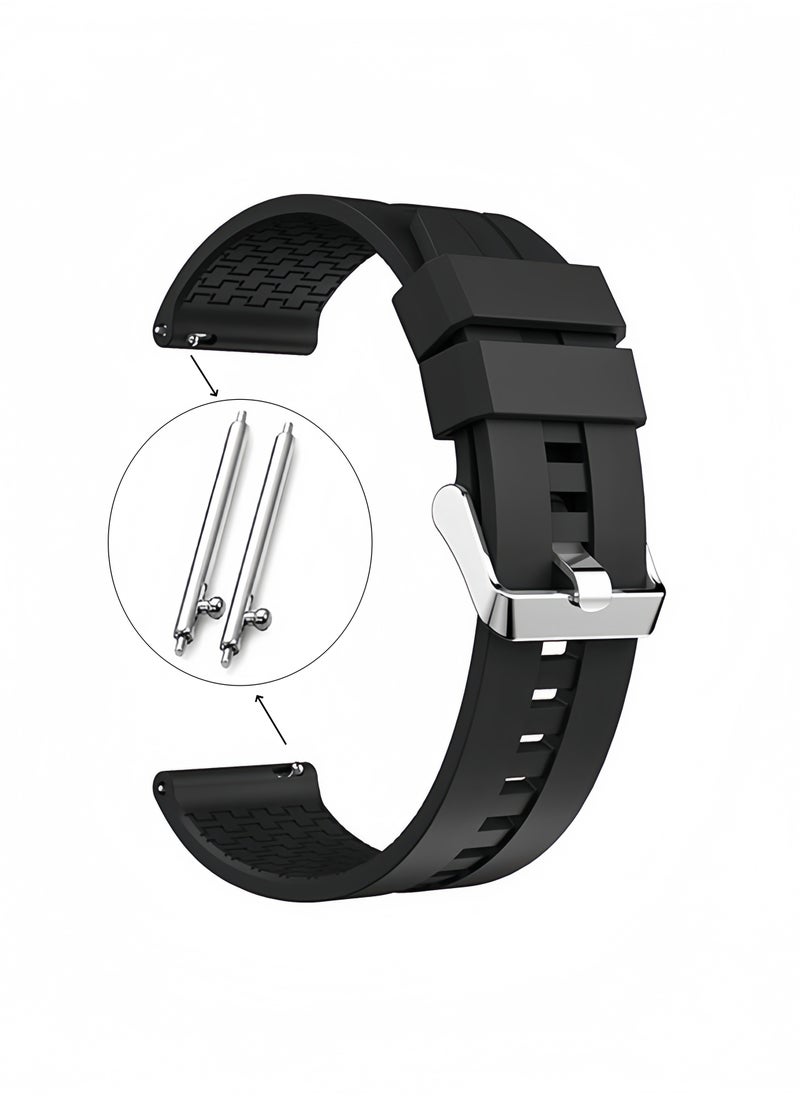 Generic Silicone Wristband Strap For Huawei GT Black  - Image 1