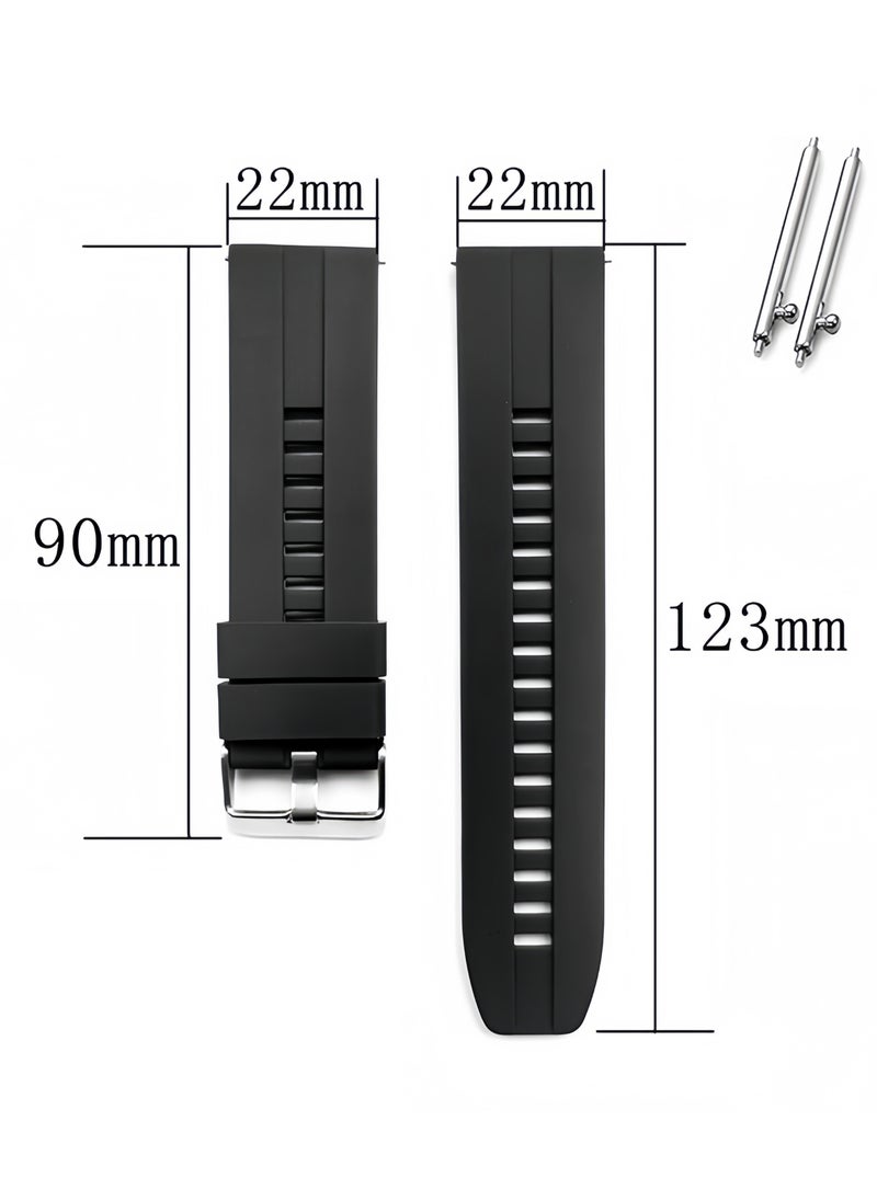Generic Silicone Wristband Strap For Huawei GT Black  - Image 5