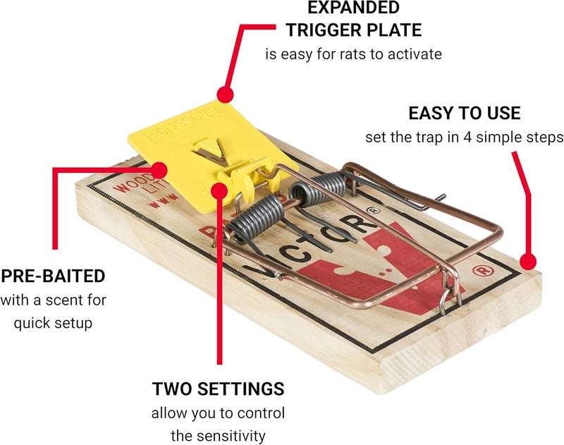 Victor M205 Easy Set Plastic Pedal Humane Snap Rat Trap - Sustainably Sourced FSC Wood - Image 3