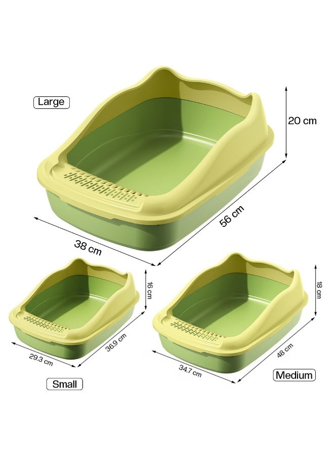 أن ان سي بيتس صندوق فضلات القطط للقطط الكبيرة، مرحاض قطط شبه مغلق بجوانب عالية، مغرفة فضلات، دواسة فلتر رمل، وتصميم قابل للفصل، مناسب للاستخدام الداخلي/الخارجي، سهل التنظيف (أخضر) - Image 2