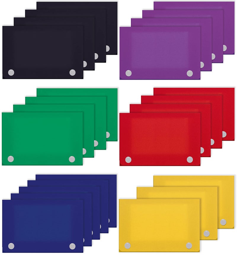 Better Office Products 3 x 5 Inch Index Card Case by Better Office Products, 24 Pack, Semi-Rigid Plastic, with Clear Index Dividers, Primary Color Assortment - Image 1