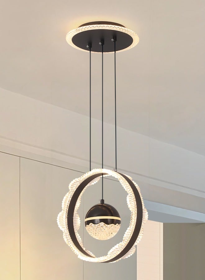 YATAI LIGHTING مصباح معلق فردي لغرفة الطعام، مصابيح معلقة حديثة صغيرة LED سوداء اللون لطاولة جزيرة المطبخ، مصباح معلق من الأكريليك بدرجة حرارة لون قابلة للتعديل لغرفة النوم - Image 1