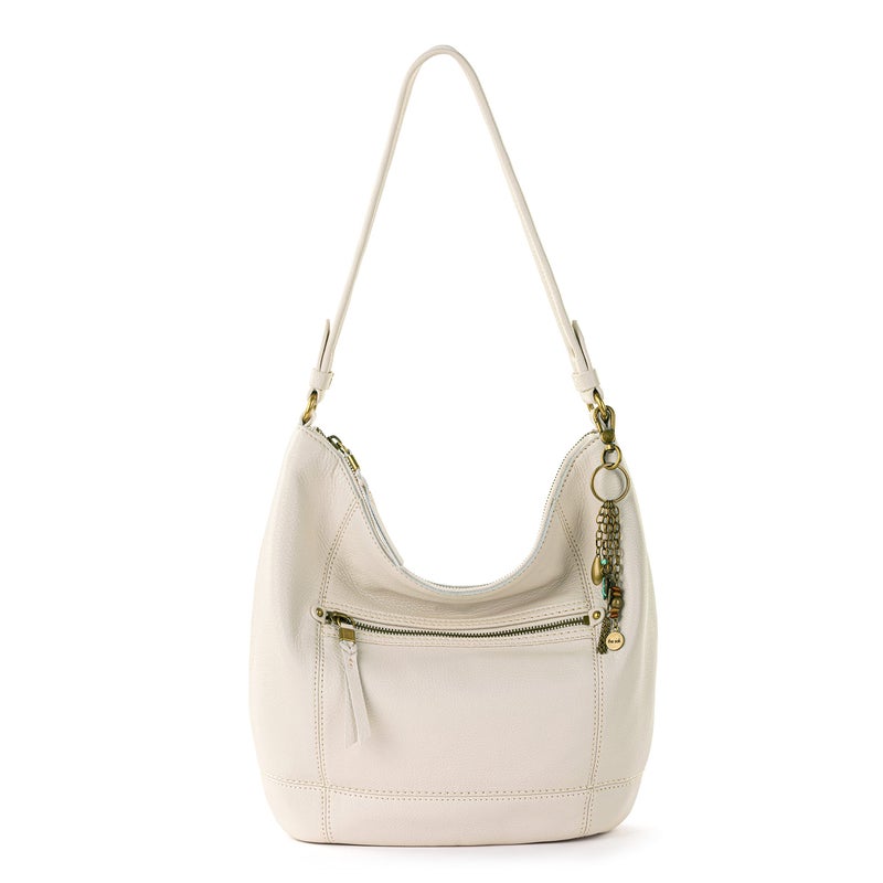 The Sak Sequoia Large Hobo Bag - Premium Leather Women's Handbag for Everyday & Travel - Designer Purse With Shoulder Bag Strap, Zipper Closure and Pockets - Stone - Image 1