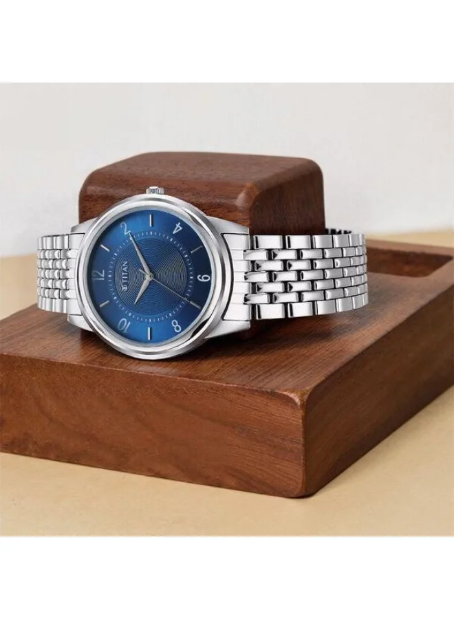 تيتان Karishma Zing Quartz Analog Blue Dial Silver Stainless Steel Strap Watch for Men - 1638SM02