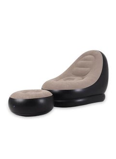 DOYKLI DOYKLI Comfort Inflatable Sofa Chair with Footstool Inflatable Chair with Household Air Pump Lounge Air Lazy SofaInflatable Lounge Chair for Indoor Living Room Reading RoomTravel Camping  - Image 1