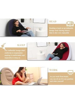 DOYKLI DOYKLI Comfort Inflatable Sofa Chair with Footstool Inflatable Chair with Household Air Pump Lounge Air Lazy SofaInflatable Lounge Chair for Indoor Living Room Reading RoomTravel Camping  - Image 5
