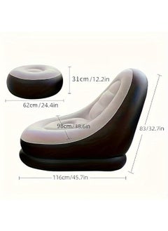DOYKLI DOYKLI Comfort Inflatable Sofa Chair with Footstool Inflatable Chair with Household Air Pump Lounge Air Lazy SofaInflatable Lounge Chair for Indoor Living Room Reading RoomTravel Camping  - Image 3