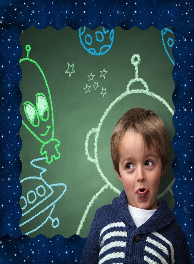 Whaline 32.8ft Galaxy Bulletin Board Borders Space Border Trim Blue Starry Night Sky Die-Cut Scalloped Border Trim for School Classroom Office Chalkboard Decoration - Image 4