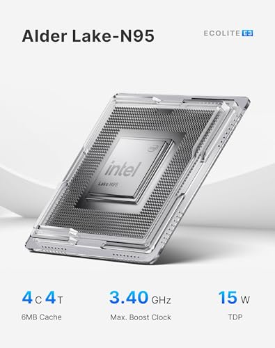 BOSGAME E3 Neo Mini PC, Intel N95 (up to 3.4GHz) 16GB DDR4 RAM 512GB SSD Mini Desktop Computer, Micro PC Support 4K Dual Display/WiFi 5/ BT5.0/ USB 3.2/2.5G LAN - Image 3