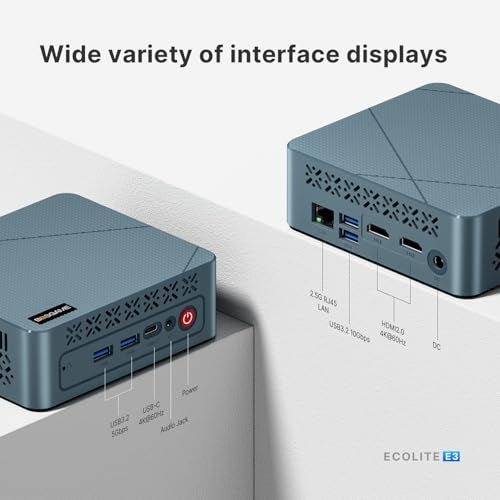 BOSGAME E3 Neo Mini PC, Intel N95 (up to 3.4GHz) 16GB DDR4 RAM 512GB SSD Mini Desktop Computer, Micro PC Support 4K Dual Display/WiFi 5/ BT5.0/ USB 3.2/2.5G LAN - Image 5