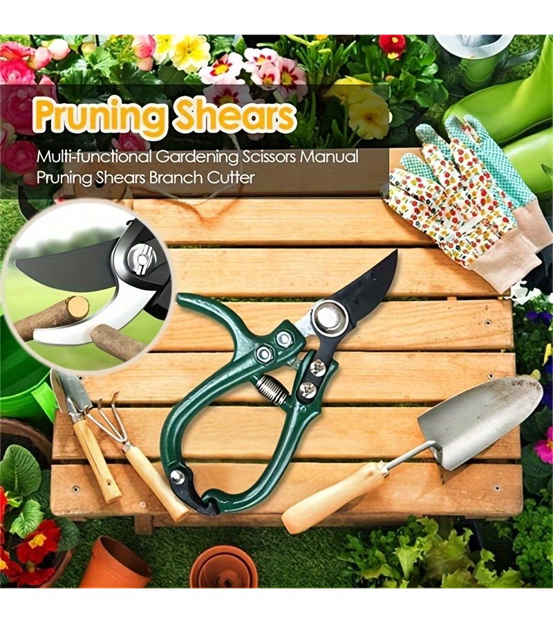 1 Piece Green Garden Pruning Scissors Household Labor Saving Flower Pruning Branch Cutting Tool - Image 1