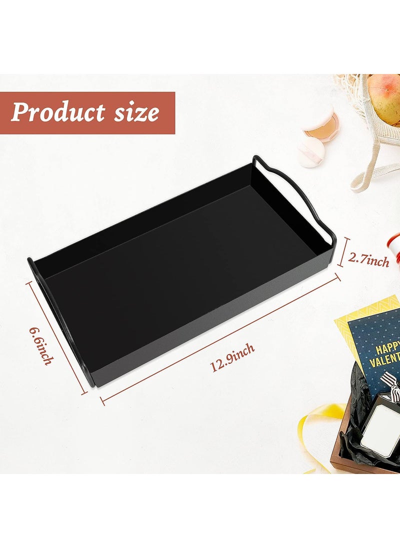 SHIOK DECOR Shiok Decor 1Layer Metal Vanity Tray Countertop Bathroom Hand Towel Storage Organizer Tray Dispenser Sturdy Holder for Perfume Cosmetics Jewellery Makeup Organizer Black  - Image 3
