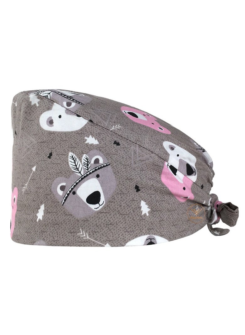KUYING Nurse Hat With Small Fresh And Cute Pattern Medical Work Hat 