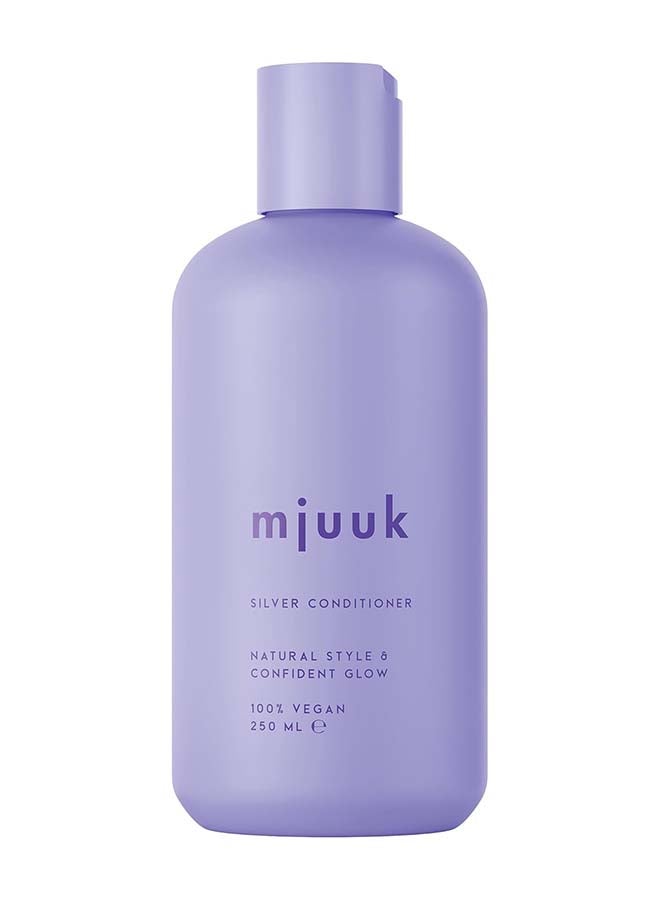 Mjuuk Silver Toning Conditioner | For Blonde Highlighted And Grey Hair Neutralises Brassiness Weightless Silky Finish | 100 Percent | Vegan 250ml - Image 1
