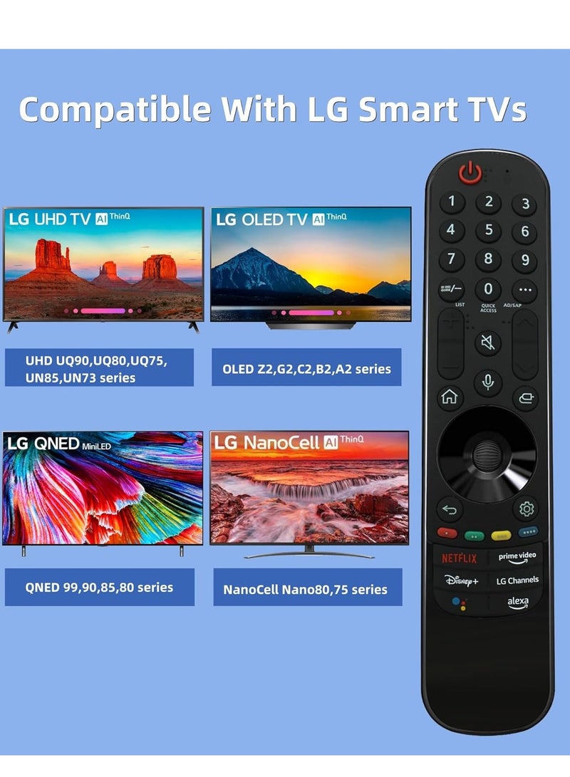 ELTRAZONE 2024 New Magic Remote AN-MR22GA Replacement for LG Smart TVs – Voice and Pointer Function, Compatible with 2021, 2022, 2023 LG UHD, OLED, QNED, NanoCell Models (MR22GA) – Easy Control, Battery Included - Image 3