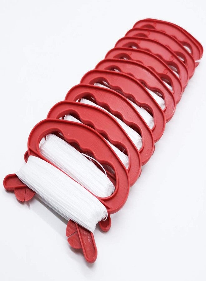Xinlinke Pack of 10 Mini Small Kite Reel Winder Grip Line Board Red with 30m String for Beginner Fly Tiny Kites - Image 3