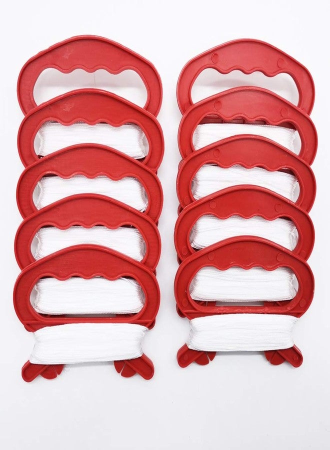 Xinlinke Pack of 10 Mini Small Kite Reel Winder Grip Line Board Red with 30m String for Beginner Fly Tiny Kites - Image 2