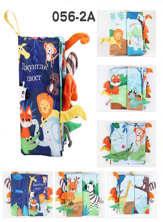 Baby 3D Soft Cloth Book, Sensory Enlightenment, Non-Toxic Washable, Hanging Teething Ring, Animal Cognition, Fine Motor Skills Training - Image 2
